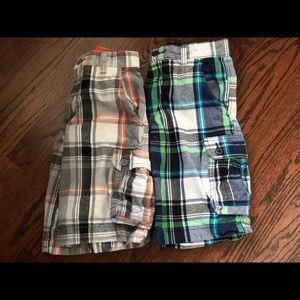 Boys Plaid Cargo Shorts Size 12